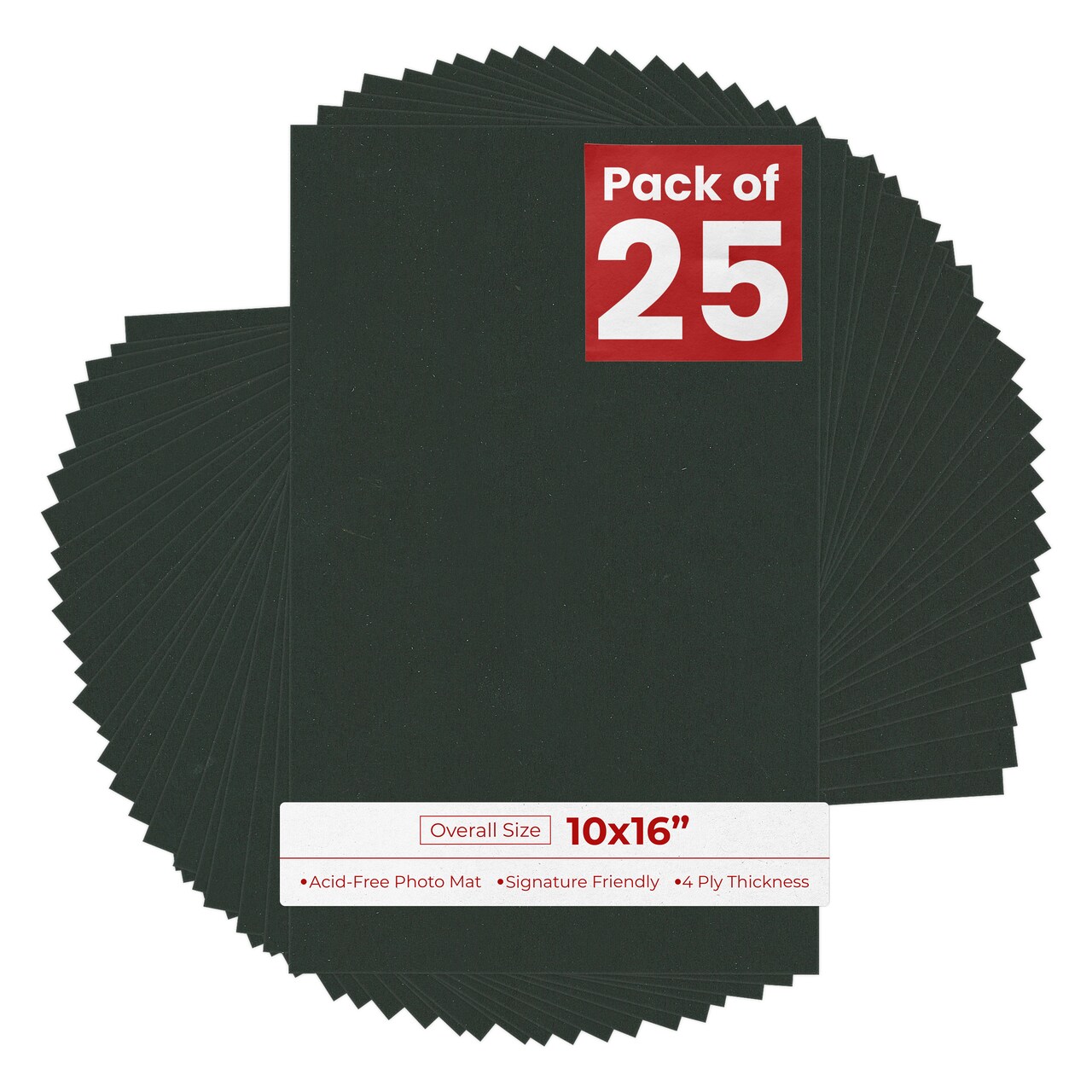 Textured Black 10x16 Uncut Mat Board - Blank Sheets, No Opening